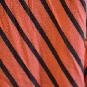 Coral and Gray Striped Dress